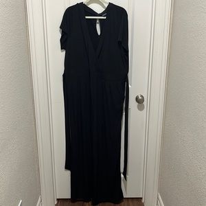 Torrid. Plus size. BLACK WIDE LEG STUDIO KNIT JUMPSUIT.